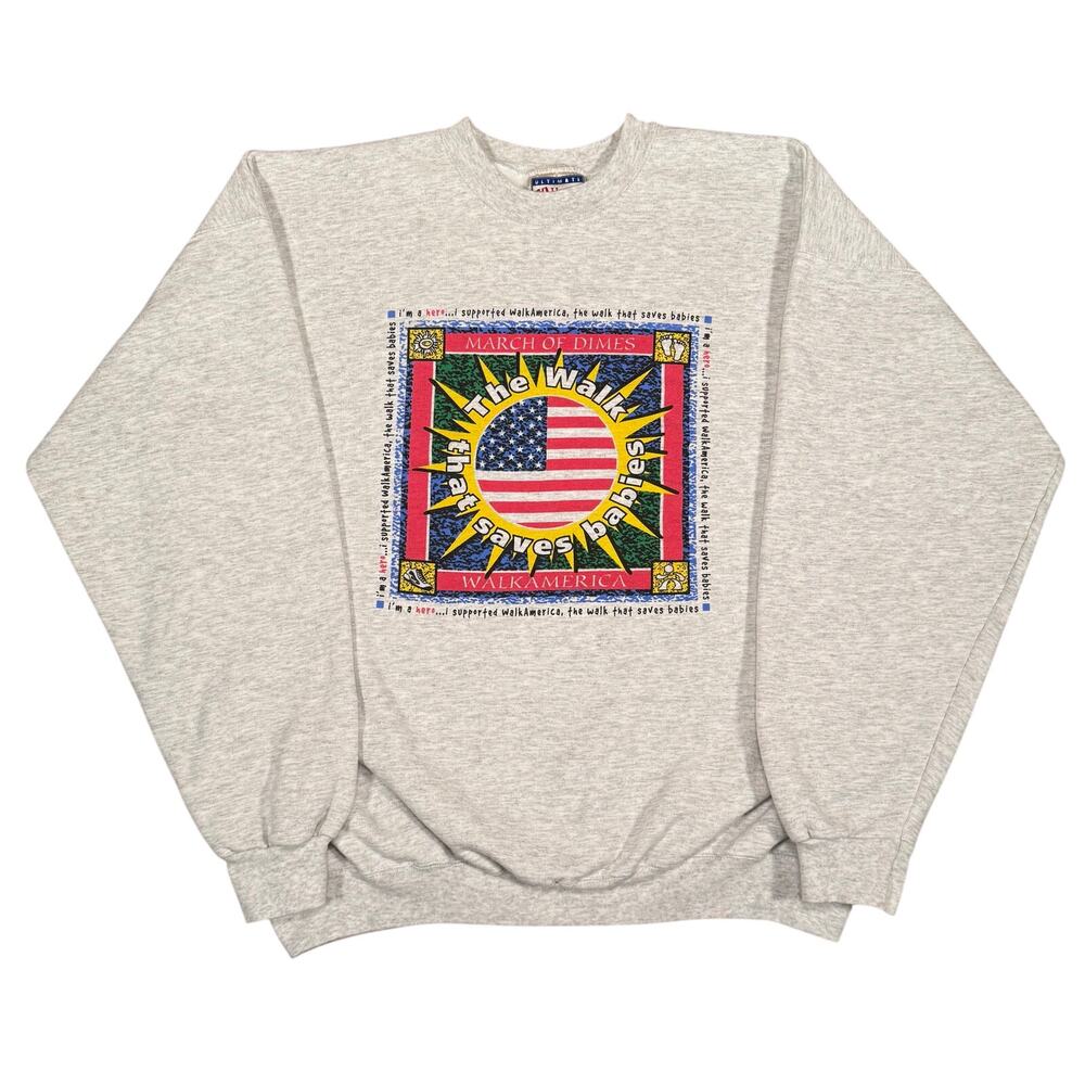 Vintage 90s March of Dimes WalkAmerica Save Babies Crewneck Sweatshirt Large